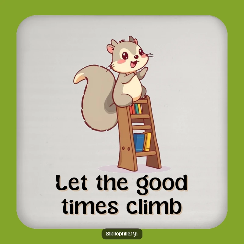 Funny Squirrel Bookshelf Coaster: Protect Surfaces with Energy