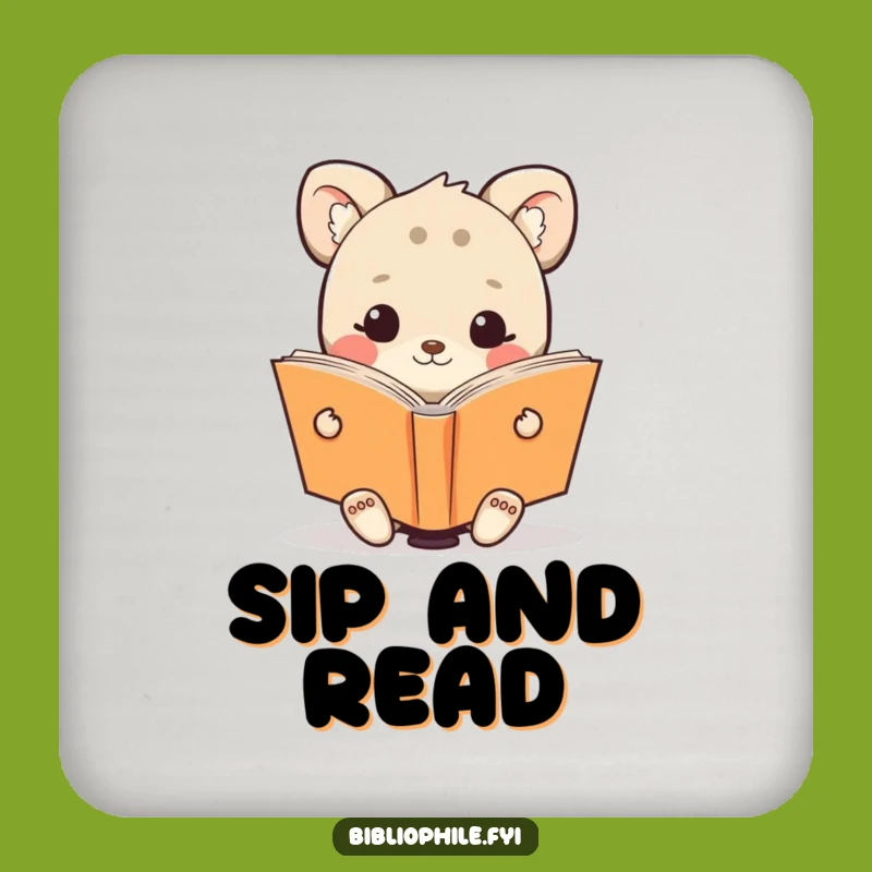 Funny Animal Reading Coaster - Protect Surfaces with Happy Charm