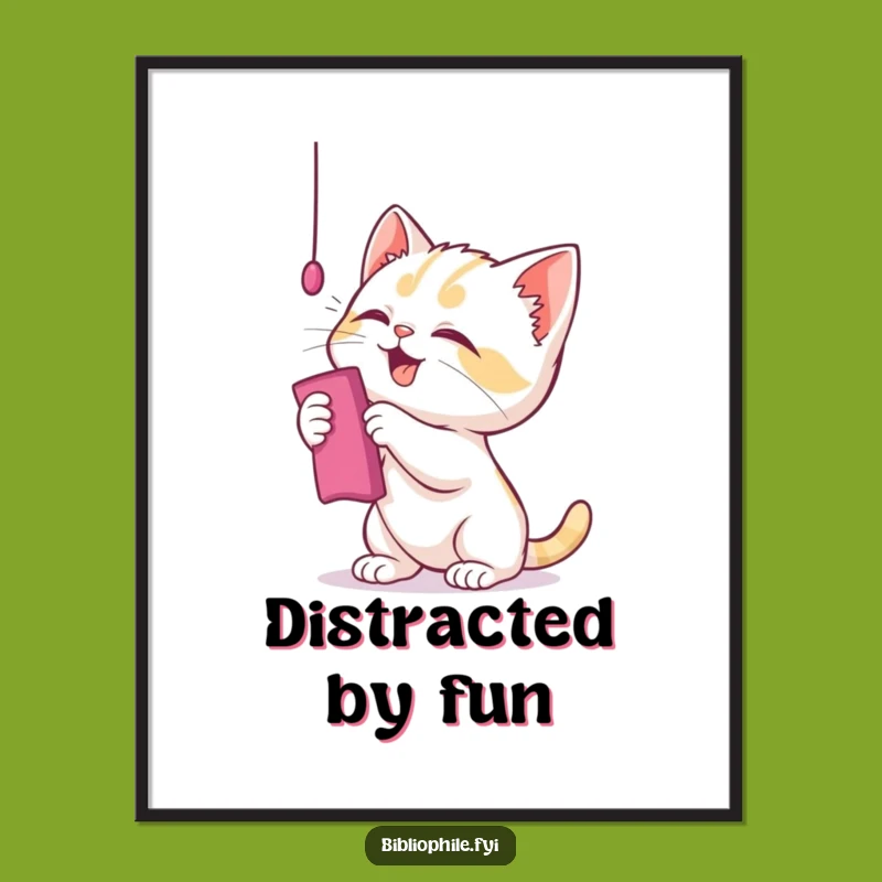 Funny Kitten Bookmark Poster - Whimsical Wall Art
