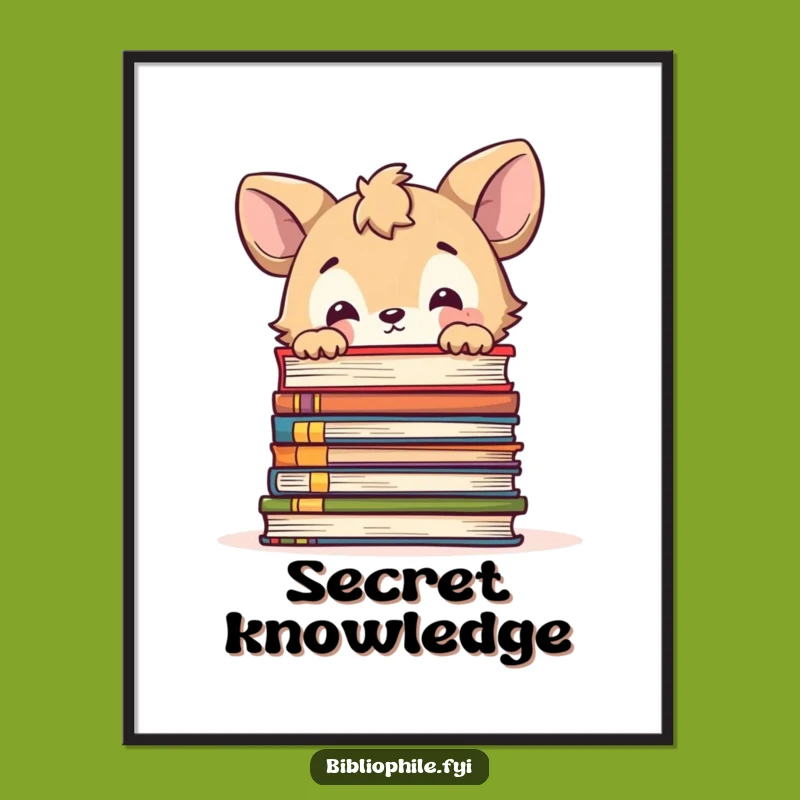 Funny Animal Curious Books Poster - Intriguing Wall Art for Thinkers