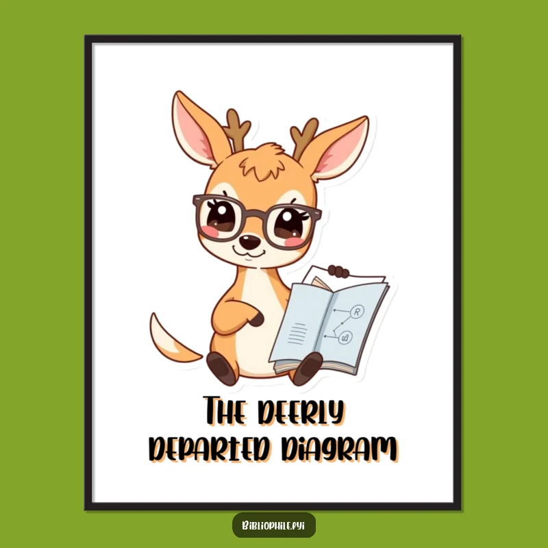 Funny Deer Scholar Poster: Intellectual Wall Art for Aspiring Geniuses