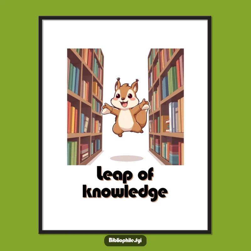 Funny Energetic Squirrel Poster: Dynamic Wall Art for Lively Spaces