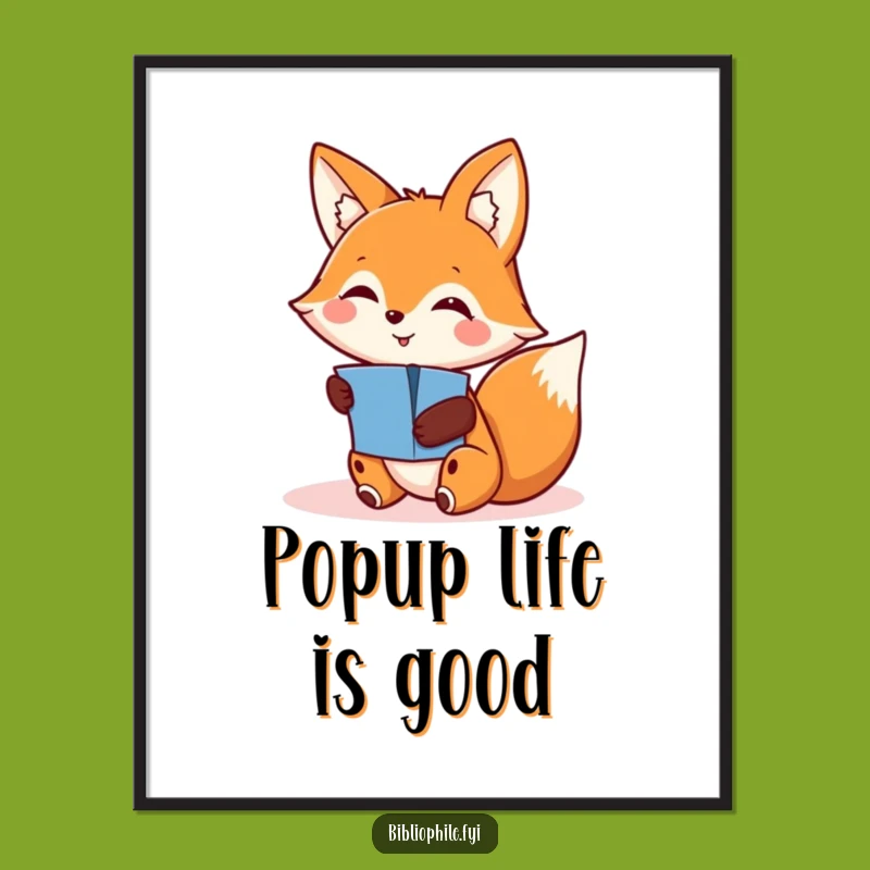 Funny Fox Pop-Up Discovery Poster: Whimsical Wall Art for Playful Spaces