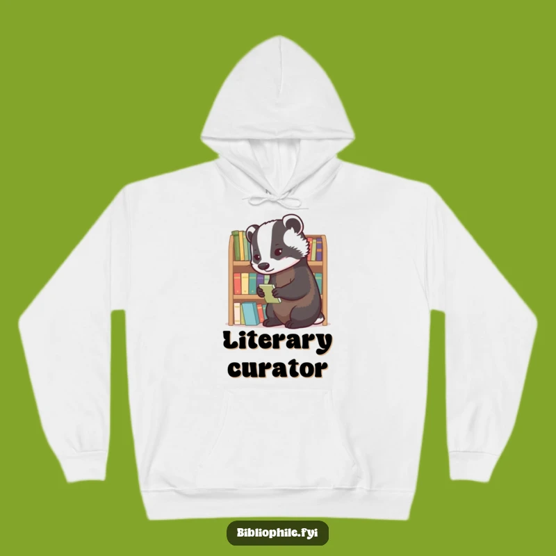 Funny Badger Librarian Hoodie: Cozy Diligent Badger Book Design, Warm Funny Gift for Readers