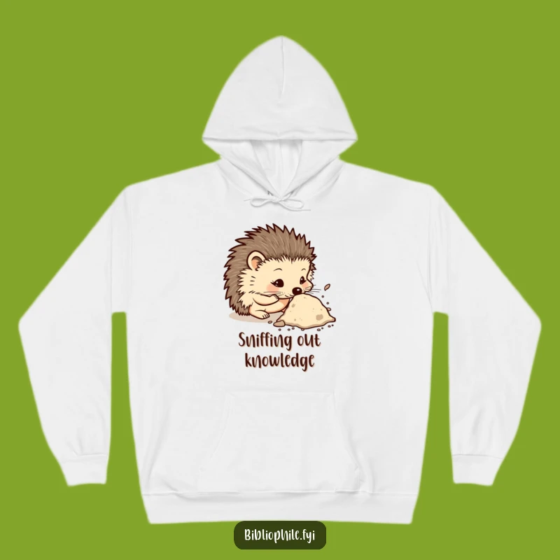 Funny Curious Hedgehog Hoodie: Cozy Comfort for the Thoughtful Bookworm