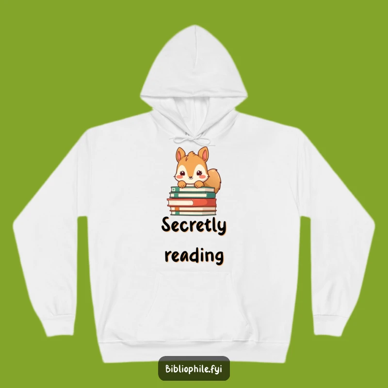 Funny Squirrel Book Hideout Hoodie: Cozy Up with Books and Woodland Charm
