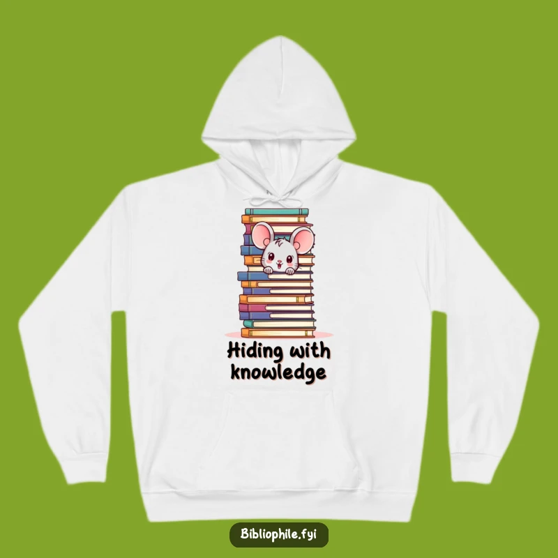 Funny Mouse Hideaway Hoodie - Cozy Book Lover Gift