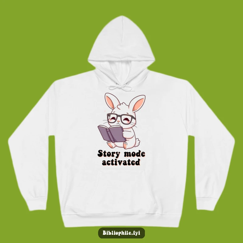 Funny Rabbit Reading Glasses Hoodie: Warm Up with Books and Hilarious Style