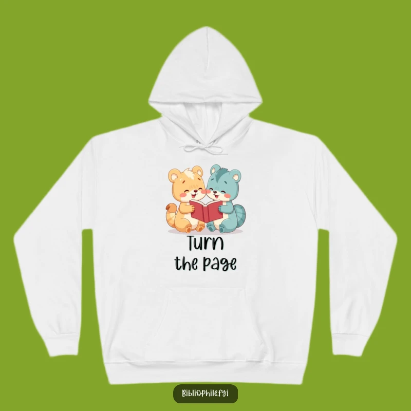 Cozy Funny Book Sharing Hoodie: Cute Animal's Joyful Reading Gift for Cold Days