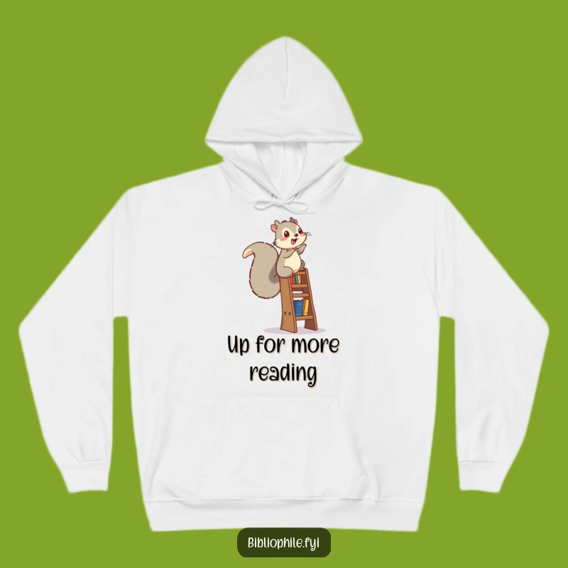 Cozy Funny Squirrel Bookshelf Hoodie: Stay Warm and Ambitious