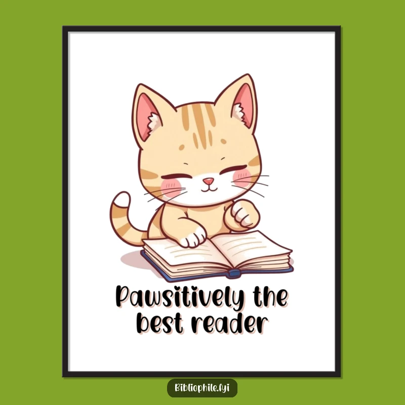 Free Printable Funny Cat Wall Art - Adorable Bookish Decor with a Playful Paw!