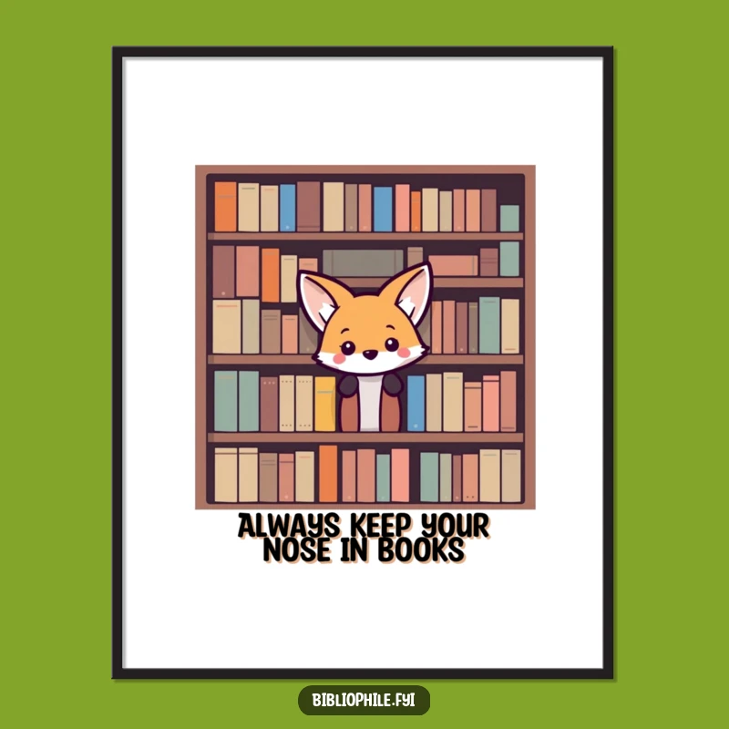 Free Printable Wall Art: Curious Fox Reading Funny Downloadable Art