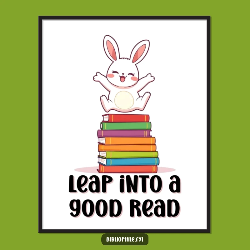 Free Printable Wall Art: Joyful Rabbit Jumper, Humorous Downloadable Decor for Playrooms