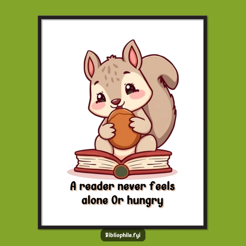 Funny Free Printable Wall Art: Squirrel Hiding Nut, Quirky Downloadable Decor!