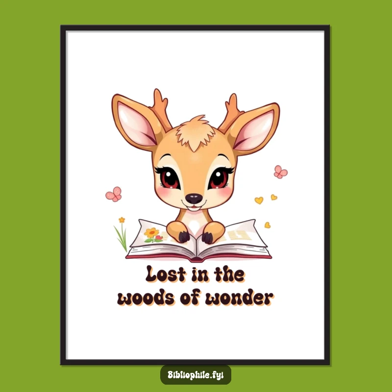 Enchanting Free Printable Wall Art: Deer in Literary Dreamscape, Downloadable Decor!
