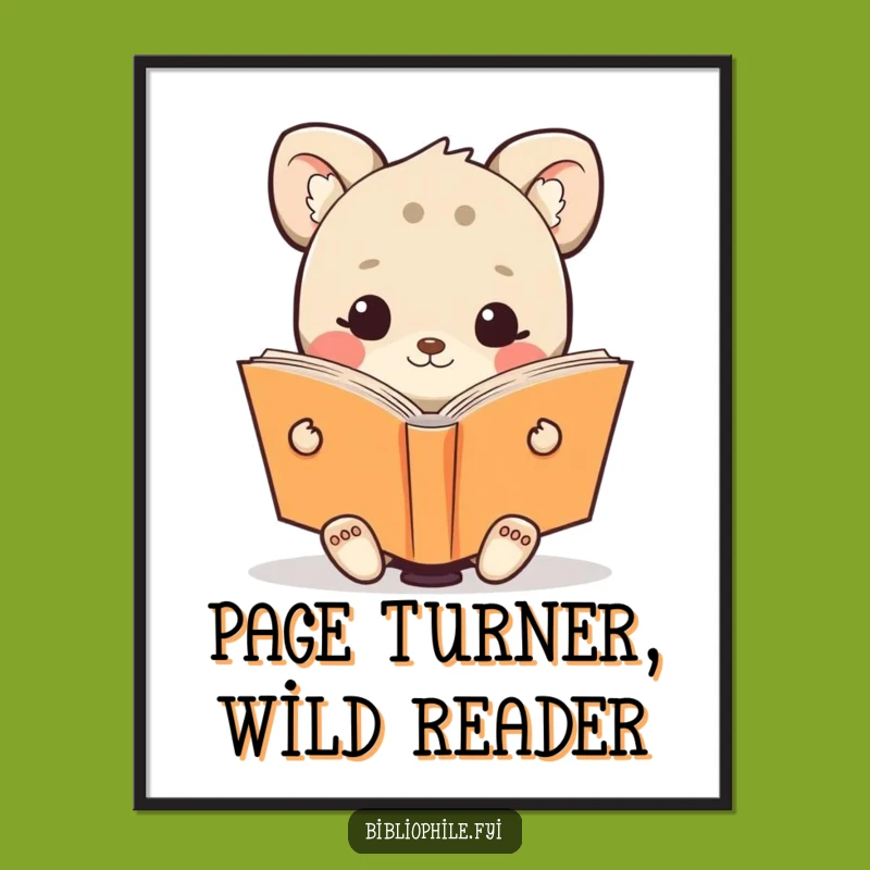Free Printable Wall Art: Happy Animal Reader, Downloadable Literary Decor