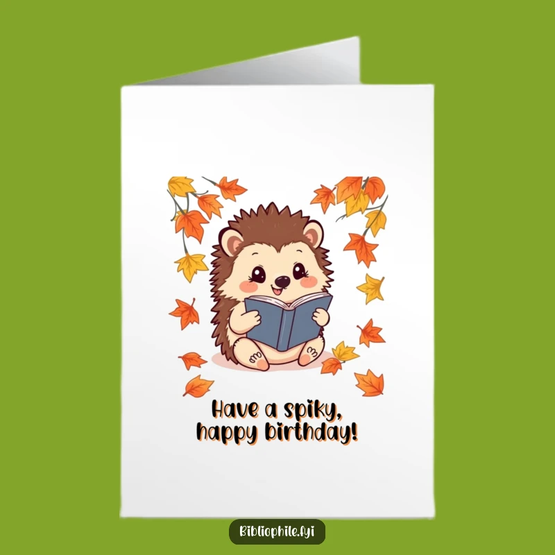 Free Printable Birthday Card: Hedgehog's Cozy Birthday Funny Gift