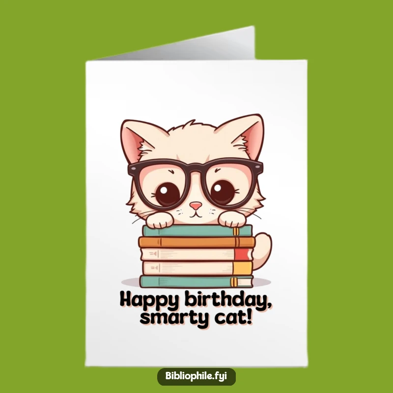 Free Printable Birthday Card: Kitten Scholar, Hilarious Downloadable Gift