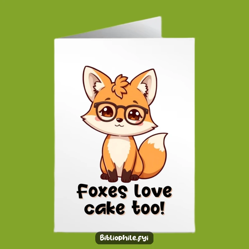 Funny Free Printable Birthday Card: Scholarly Fox Adjusting Spectacles, a Smart Downloadable Gift