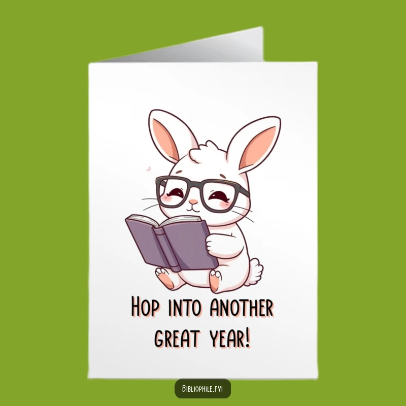 Free Printable Rabbit Birthday Card: Funny Reader DIY Downloadable Gift