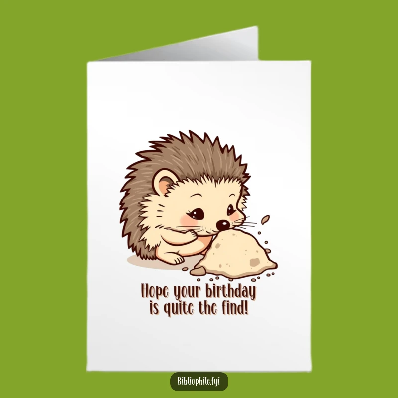 Free Printable Hedgehog Birthday Card: Quaint Downloadable Gift for Bookworms