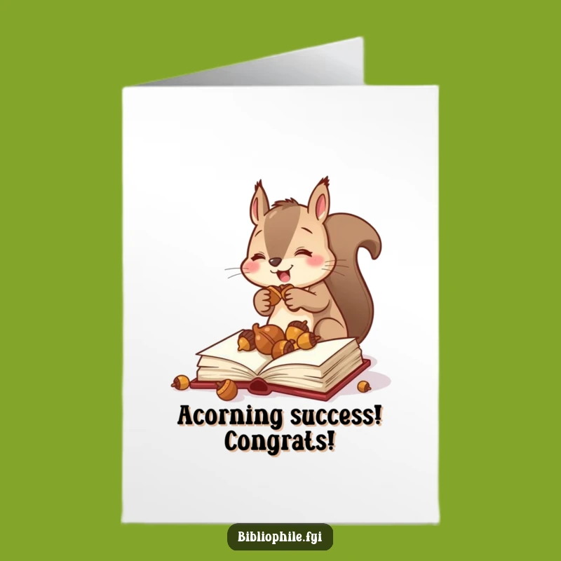 Free Printable Congrats Card: Earnest Squirrel Saving, Resourceful Achievement Gift