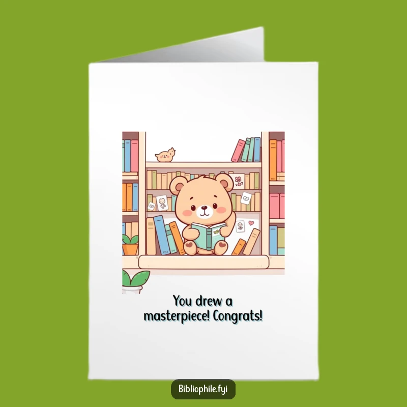 Free Printable Bear Congrats Card: Funny Decorator DIY Downloadable Gift