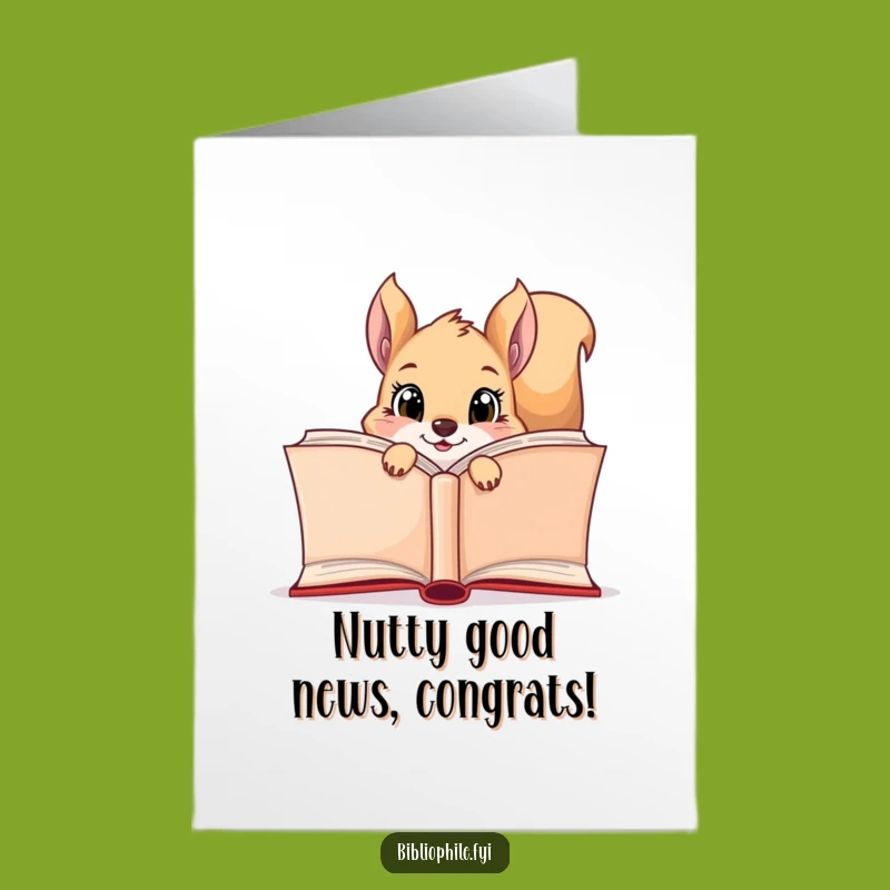 Free Printable Congrats Card: Curious Squirrel's Discovery, Downloadable Celebration for Readers
