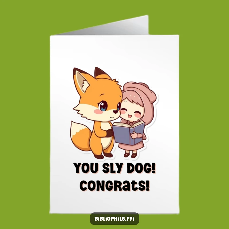 Free Printable Congrats Card: Fox & Friends Funny Book Lover Downloadable Gift