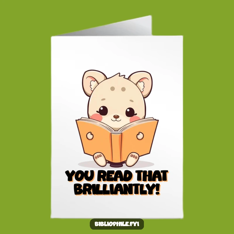 Free Printable Congrats Card: Happy Animal Reader, Downloadable Celebrate Success