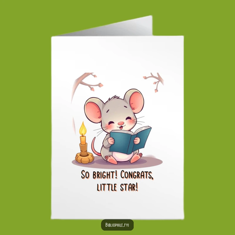 Free Printable Congrats Card: Mouse's Bright Idea, Downloadable Gift!