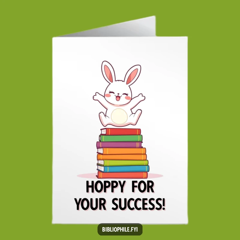 Free Printable Congrats Card: Rabbit's Achievement Leap, Downloadable Celebration for Little Ones