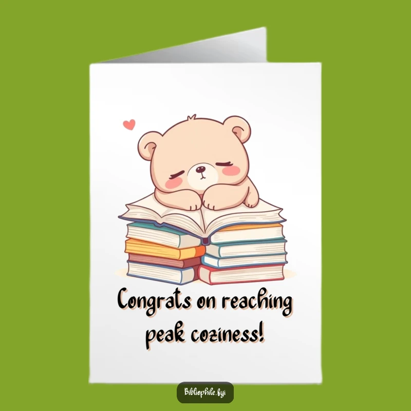 Free Printable Congrats Card: Relaxed Bear Napping, Peaceful Achievement Gift, Calm Success