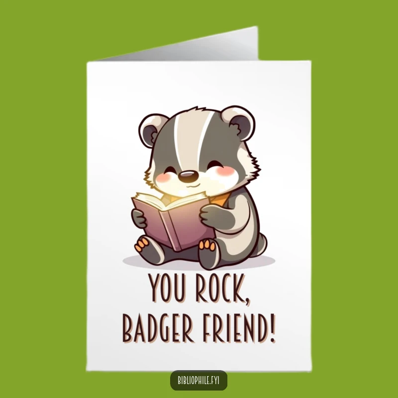 Free Printable Congratulations Card: Glowing Badger, Celebrate Success with Downloadable Magic