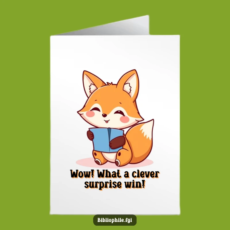 Free Printable Fox Congratulations Card: Clever Downloadable Gift for Big Wins