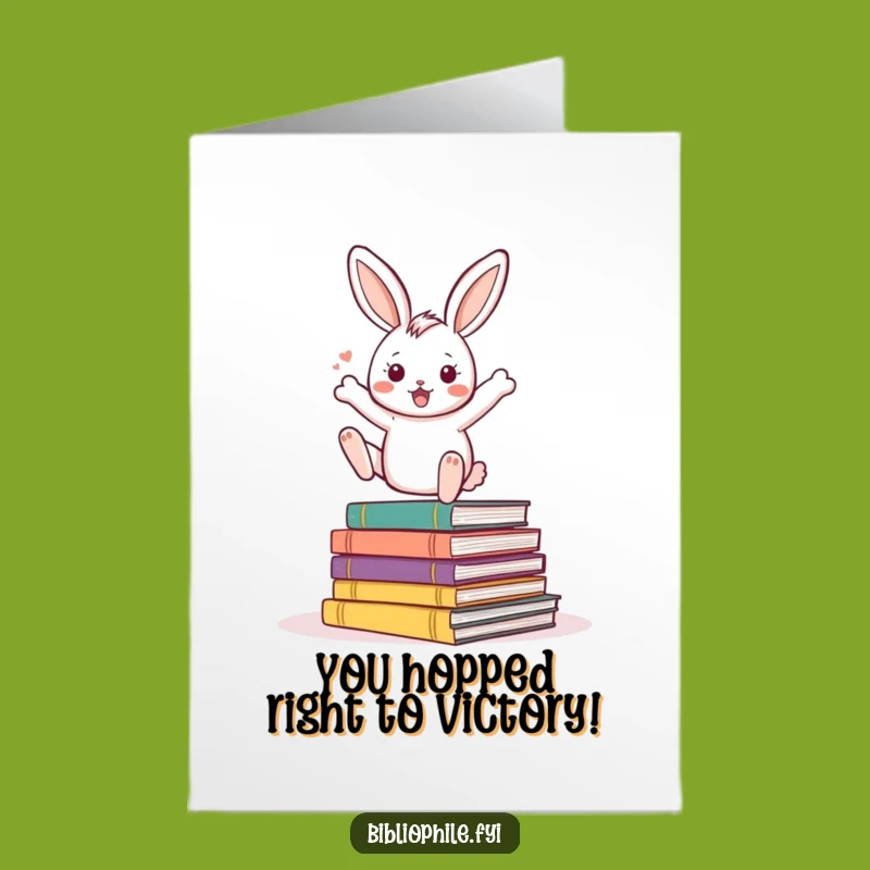 Free Printable Rabbit Congratulations Card - Leap to Success - Downloadable DIY Gift