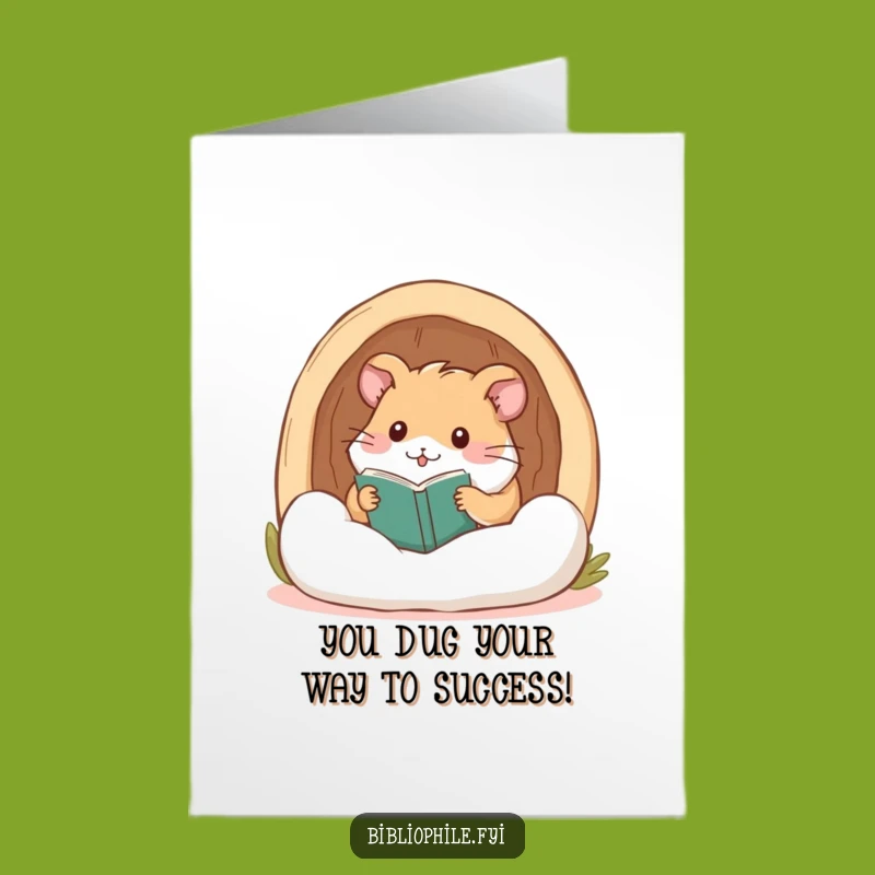 Happy Free Printable Congrats Card: Cozy Hamster Celebrates Success, a Snuggly Downloadable Gift