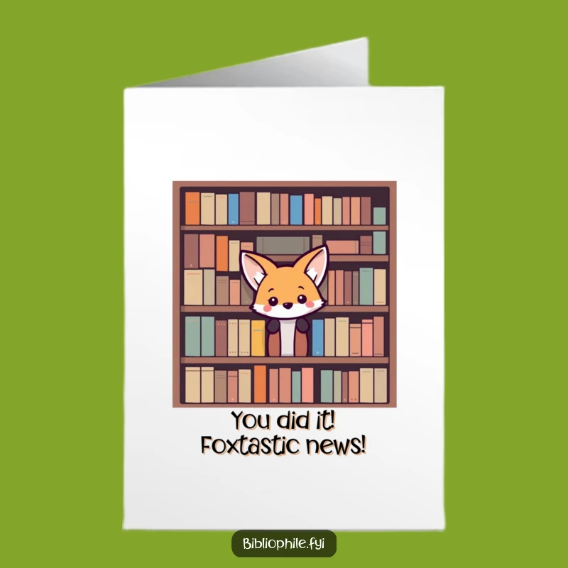 Free Printable Congrats Card: Curious Fox Cheers Funny Downloadable Gift