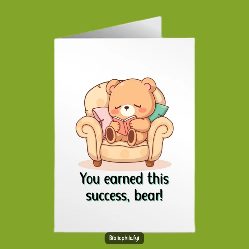 Free Printable Sleepy Bear Congratulations Card - Rest & Relax - Downloadable DIY Gift