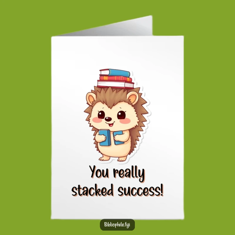 Free Printable Congrats Card: Hedgehog's Smart Stack, Downloadable Gift!