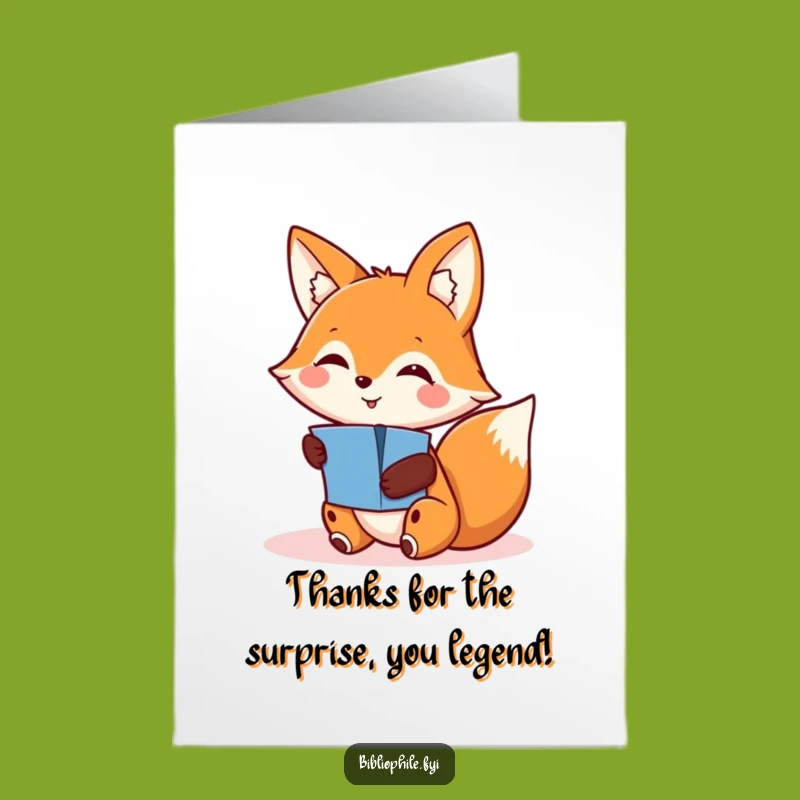 Free Printable Fox Thank You Card: Witty Downloadable Gift for Appreciation