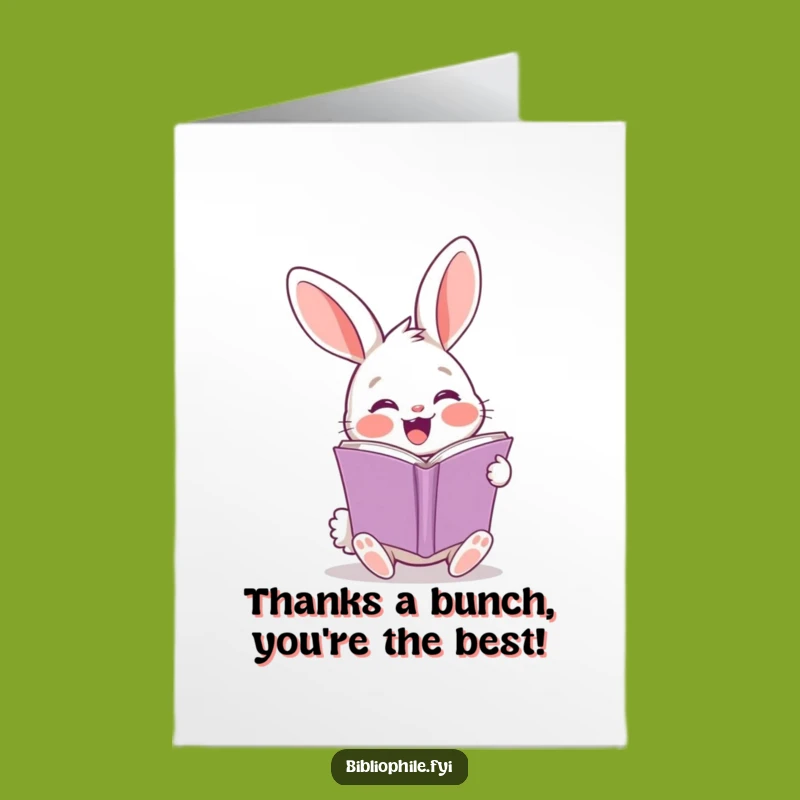 Free Printable Rabbit Thank You Card: Eager Rabbit Downloadable Gift for Appreciation