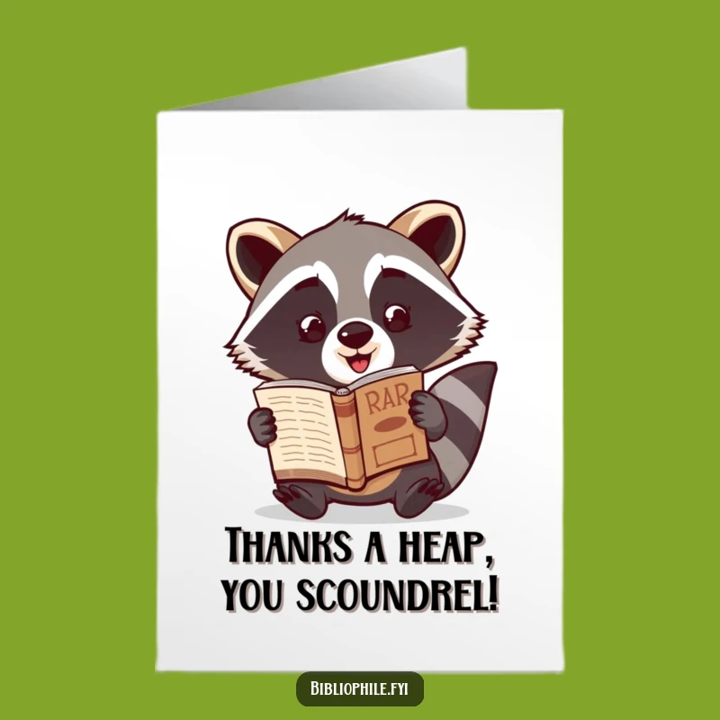 Free Printable Thank You Card: Grateful Raccoon Rare Book Find Thanks