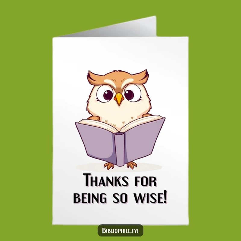 Free Printable Owl Thank You Card - Express Gratitude with Bookish Charm!