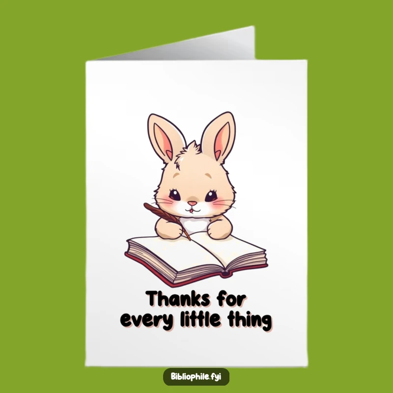 Free Printable Thank You Card: Rabbit Author, Express Gratitude with Downloadable Whimsy