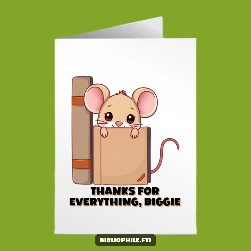 Free Printable Kawaii Mouse Thank You Card: Bookish Thanks, Downloadable & Funny Gift
