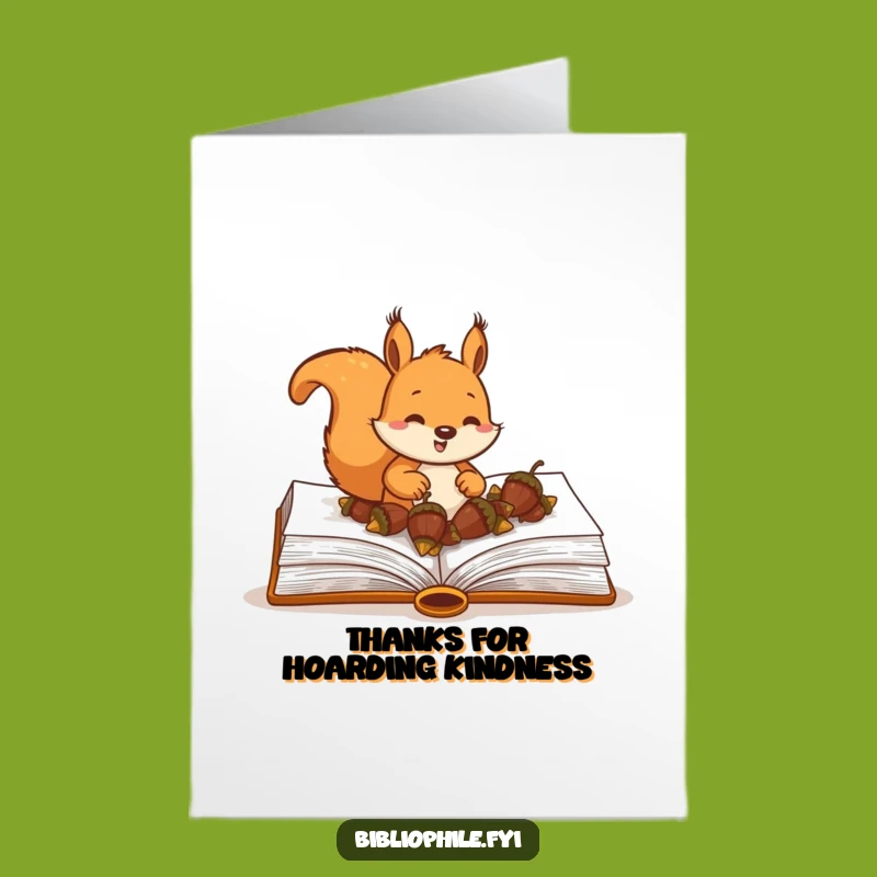Free Printable Squirrel Thank You Card - Acorn Appreciation - Downloadable DIY Gift of Thanks