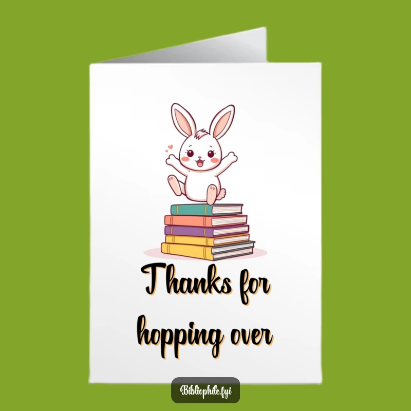 Free Printable Rabbit Thank You Card - Bouncing Gratitude - Downloadable DIY Gift of Thanks