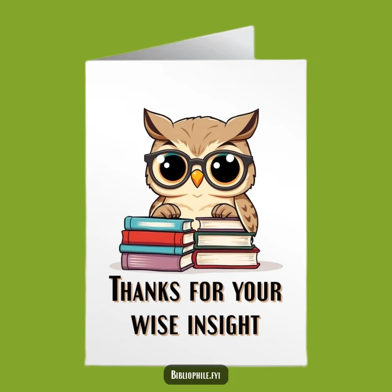 Free Printable Thank You Card: Wise Owl Scholar, Express Gratitude with Downloadable Wit