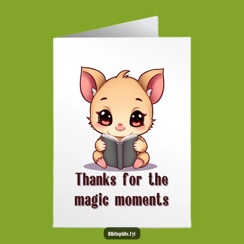 Wondrous Free Printable Thank You Card: Creature Reads Magic, a Whimsical Downloadable Gift